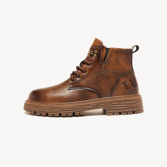 Men's Genuine Leather Retro British Shock Absorbing Workwear Boots