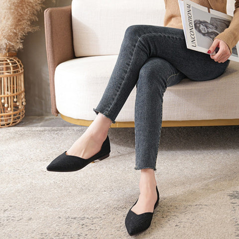 Women's Microfiber Elegant Versatile Daily Pointed Toe Shallow Flats