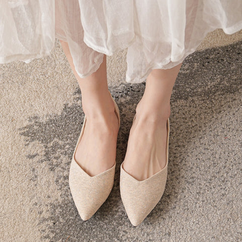 Women's Microfiber Elegant Versatile Daily Pointed Toe Shallow Flats