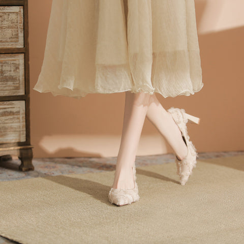 Women's Maomaoge Sweet Little Fragrance Style Thick High Heels