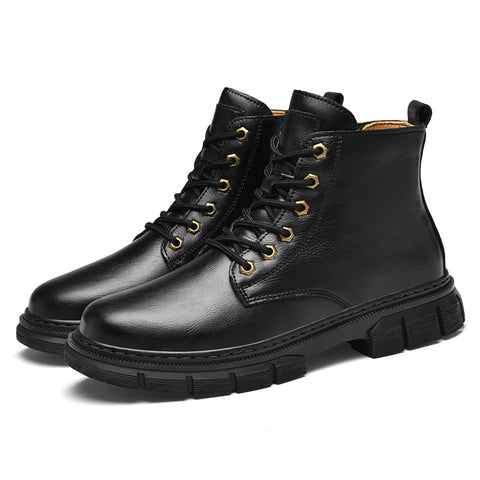 Men's All-Match Cowhide High-Top Large-Size Boots