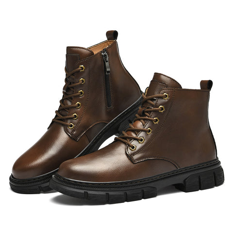 Men's All-Match Cowhide High-Top Large-Size Boots