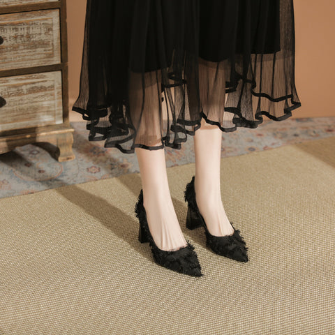 Women's Maomaoge Sweet Little Fragrance Style Thick High Heels