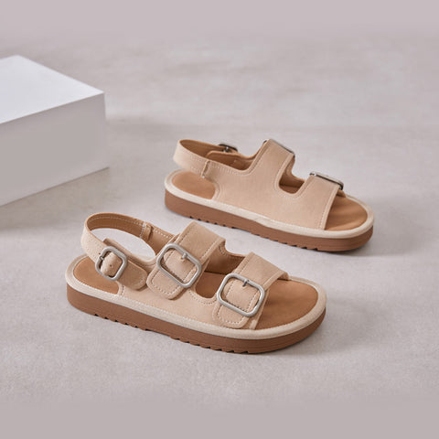 Women's Outdoor Beach Casual Fashion With  Metallic Buckle Sandals