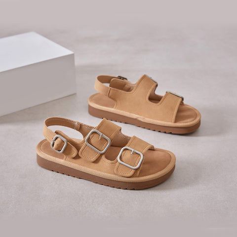 Women's Outdoor Beach Casual Fashion With  Metallic Buckle Sandals