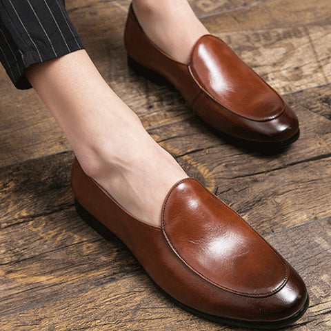 Men's British Style All-Match Slip-On Lazy Pointed Loafers