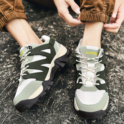 Men's Mesh Outdoor Hiking Casual Breathable Color Block Sneakers