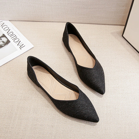 Women's Microfiber Elegant Versatile Daily Pointed Toe Shallow Flats