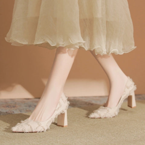 Women's Maomaoge Sweet Little Fragrance Style Thick High Heels