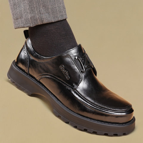 Men's Top Layer Cowhide Casual Business Breathable Non-Slip Slip-On Loafers