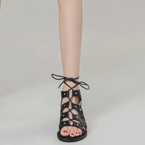 Women's Roman Style Fashionable Versatile Hollow Strap Sandals