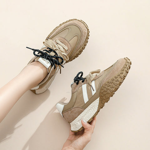 Women's Retro Casual Moral Training Color Block Anti-Slip Sneakers
