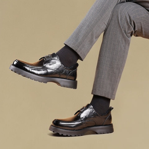 Men's Top Layer Cowhide Casual Business Breathable Non-Slip Slip-On Loafers