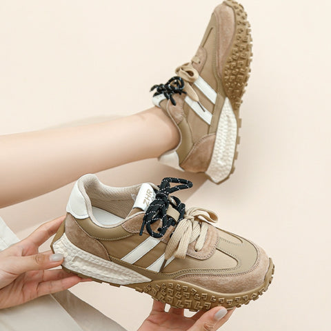 Women's Retro Casual Moral Training Color Block Anti-Slip Sneakers