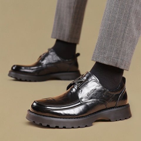 Men's Top Layer Cowhide Casual Business Breathable Non-Slip Slip-On Loafers