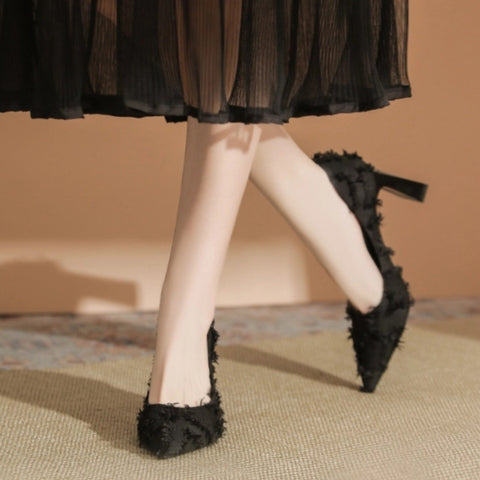 Women's Maomaoge Sweet Little Fragrance Style Thick High Heels