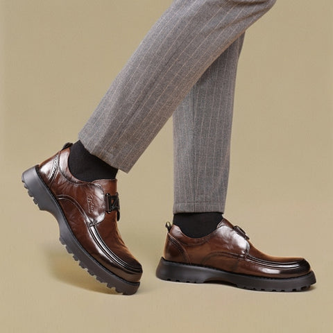 Men's Top Layer Cowhide Casual Business Breathable Non-Slip Slip-On Loafers