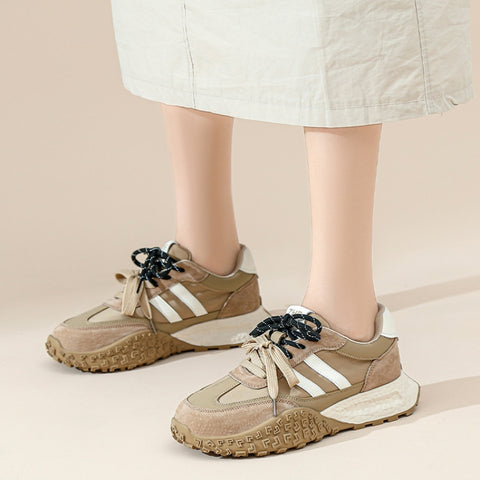 Women's Retro Casual Moral Training Color Block Anti-Slip Sneakers