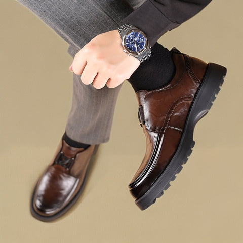 Men's Top Layer Cowhide Casual Business Breathable Non-Slip Slip-On Loafers