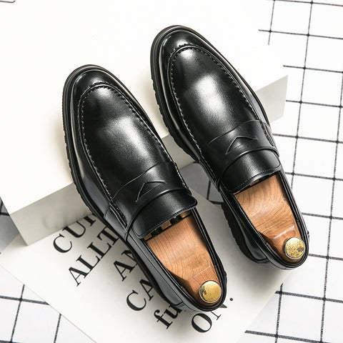 Men's Leather Retro British Breathable Lazy Loafers