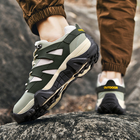 Men's Mesh Outdoor Hiking Casual Breathable Color Block Sneakers