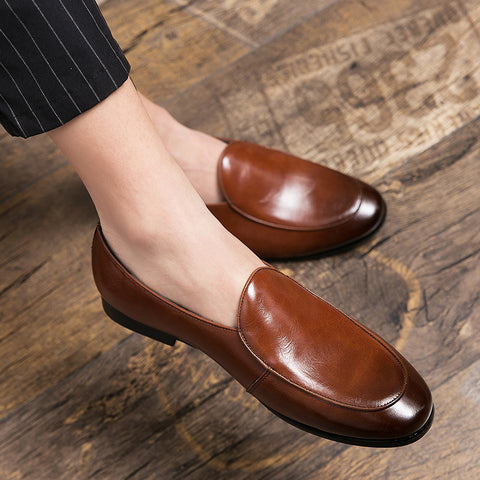 Men's British Style All-Match Slip-On Lazy Pointed Loafers