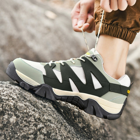 Men's Mesh Outdoor Hiking Casual Breathable Color Block Sneakers
