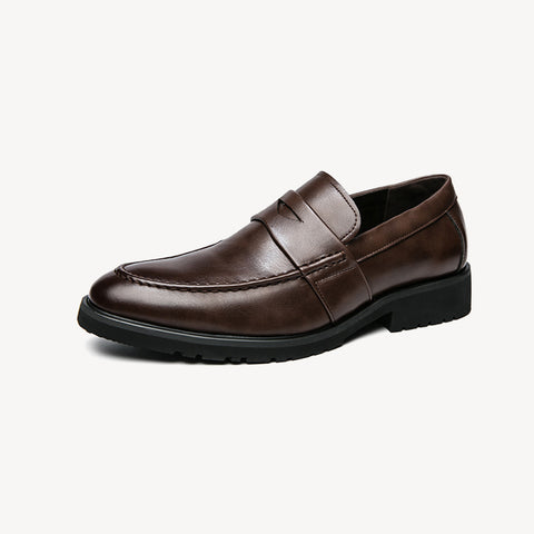 Men's Leather Retro British Breathable Lazy Loafers