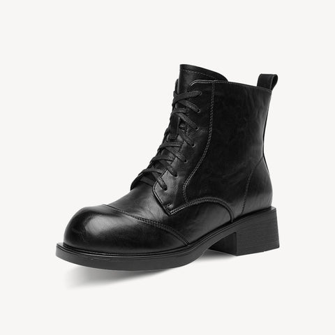 Women's Cowhide British Versatile Thick-Soled Height-Enhancing Boots