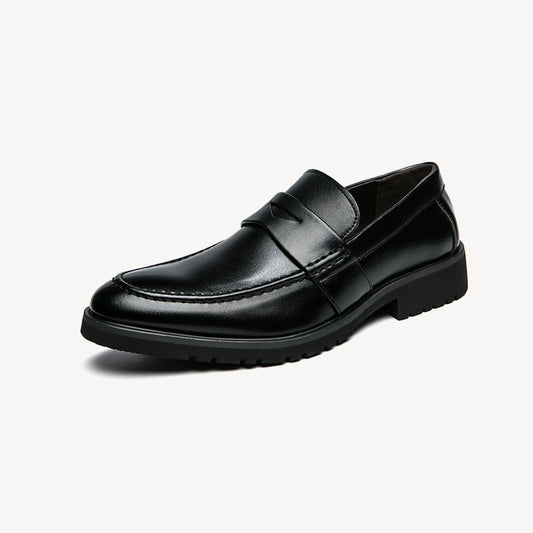 Men's Leather Retro British Breathable Lazy Loafers