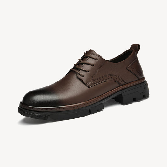 Men's Top Layer Cowhide Versatile Comfortable Thick-Soled Oxfords