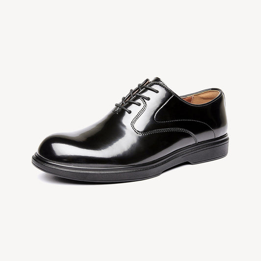 Men's Genuine Leather British Business Shiny Non-Slip Wear-Resistant Oxfords
