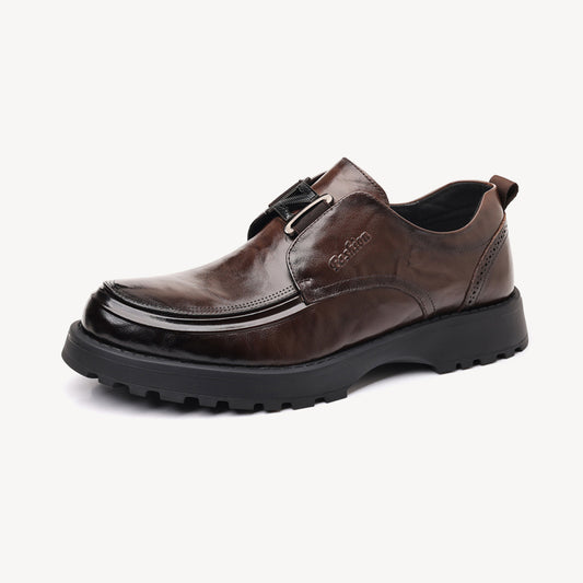 Men's Top Layer Cowhide Casual Business Breathable Non-Slip Slip-On Loafers