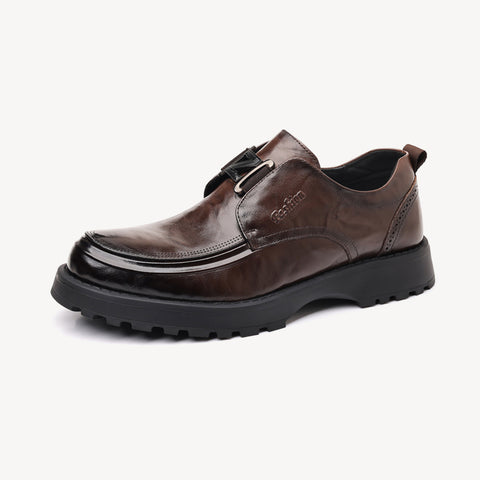 Men's Top Layer Cowhide Casual Business Breathable Non-Slip Slip-On Loafers